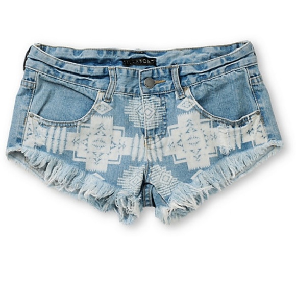 Billabong Laneway 100% Cotton Frayed hem Denim Shorts Size 3 - Picture 2 of 8